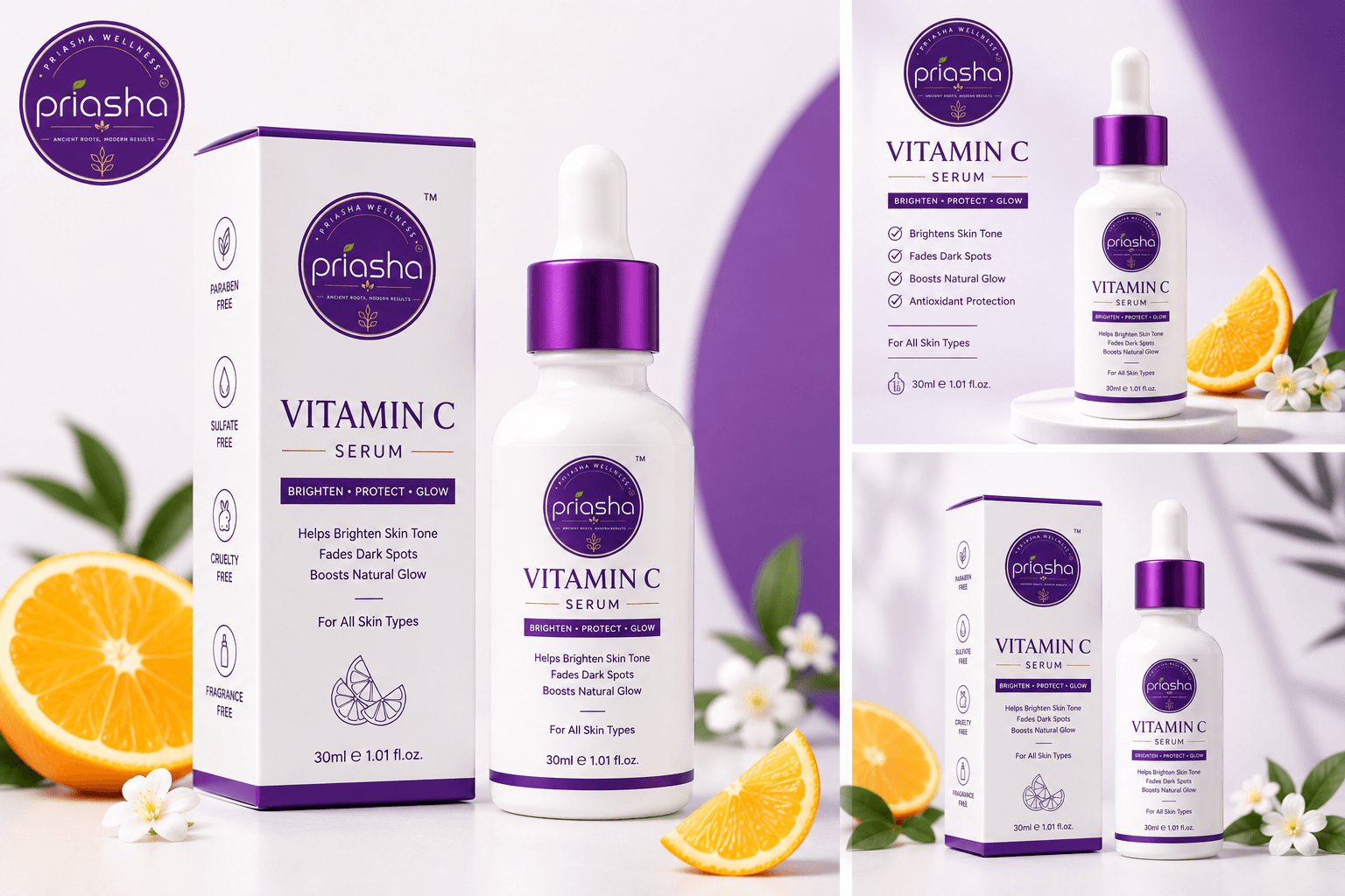 Vitamin C Face Serum – Brightening & Glow Boost Formula