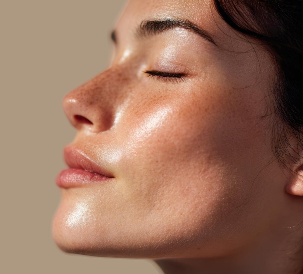 Radiant skincare closeup